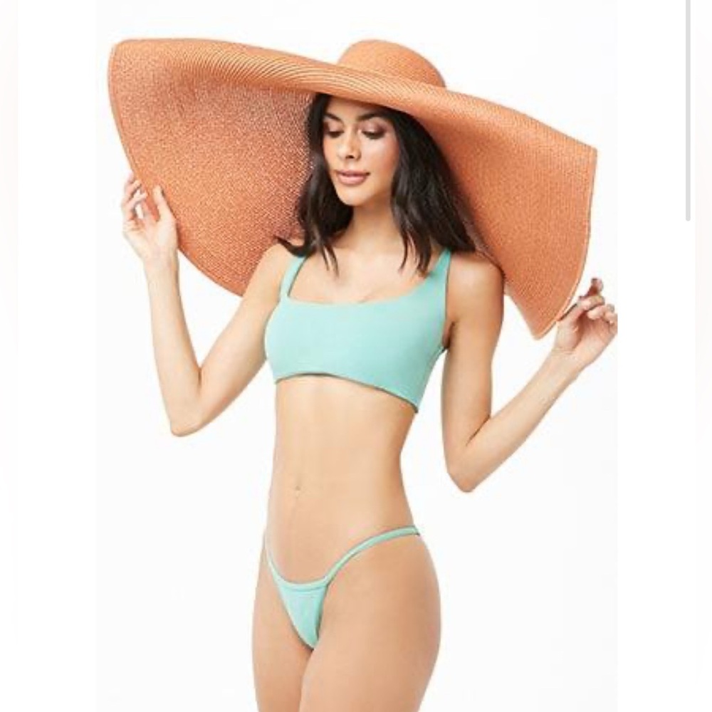 Oversized orange beach hat